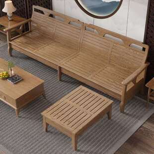 新中式全实木沙发新款白蜡木北欧现代简约客厅冬夏两用沙发