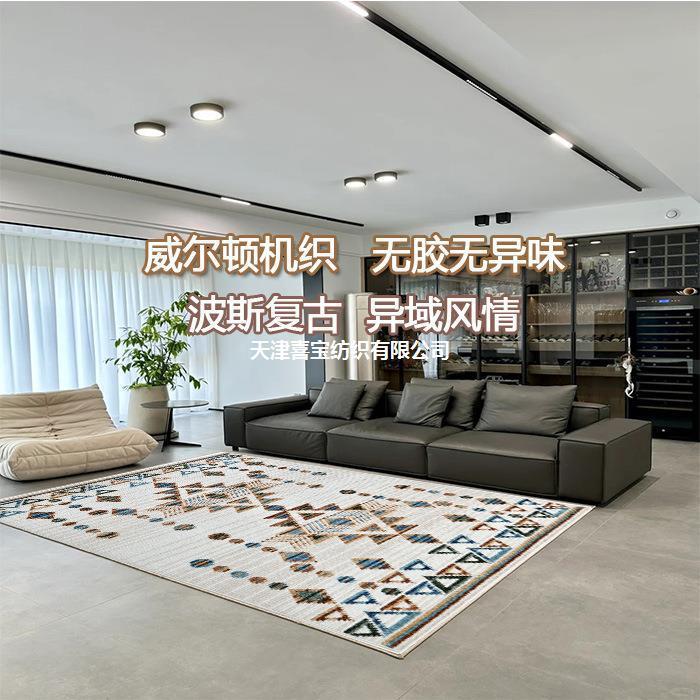 高端进口土耳其客厅地毯米亚客厅无织地原装地毯西米亚机织几何土