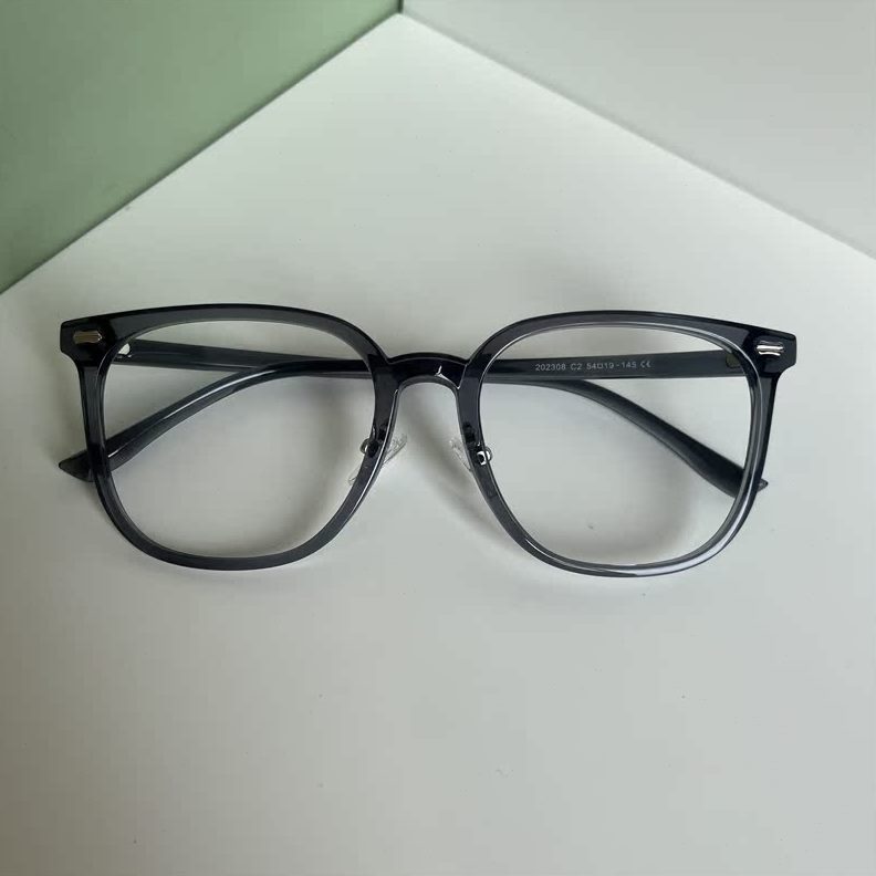 显瘦克复古方形男女框大框眼镜7-素颜架超轻4框14可配近视105黑潮