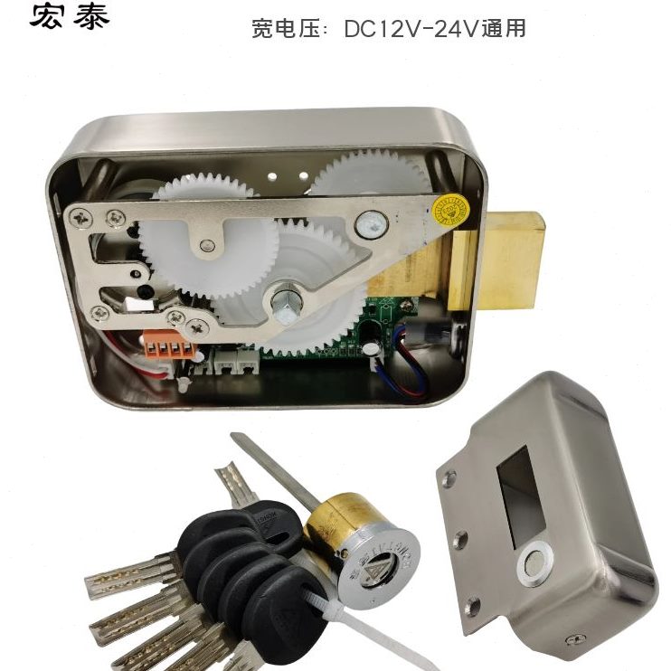 锁泰宏2区小配DJ锁防盗锁芯0门12VB级电灵24V断DC门元单宽电压性