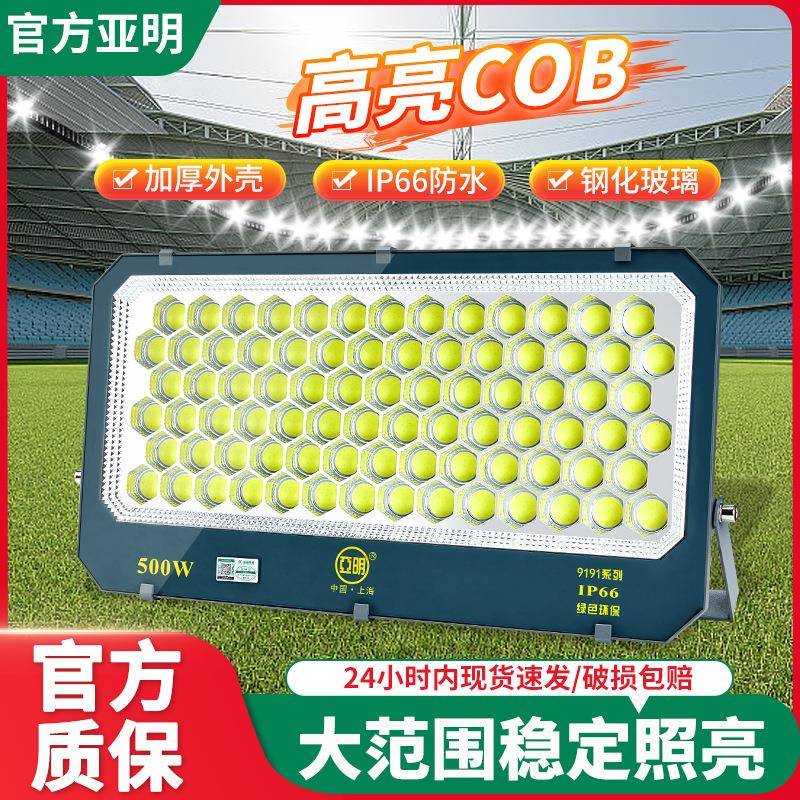 亚明户外投光灯室外防水大功率车间厂房工地照明探照超亮led射灯