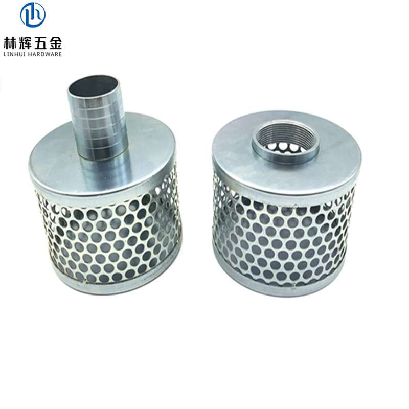 钢过滤器耦合 铁镀锌防尘罩strainer 污水处理过滤桶 铁镀锌滤筒