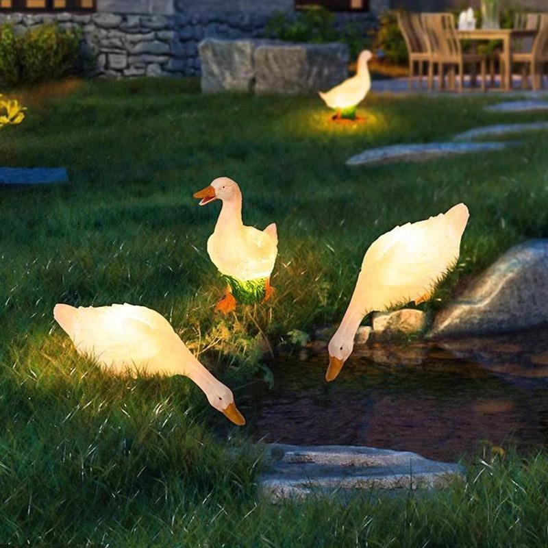 太阳能户外发光鸭子坪灯防水仿真动物灯别墅庭院花园布置氛围灯