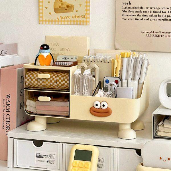 搞怪学生桌面文具收纳盒便签手账整理盒笔筒分格置物架儿童文具盒,收纳整理,文具收纳盒,淘宝优惠券,粉丝福利购,淘宝优惠卷