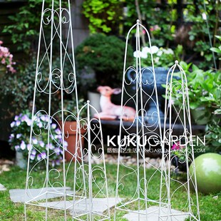 欧式 植物爬藤架做旧攀爬架户外庭院阳Y台铁线莲支 铁艺花架落地式