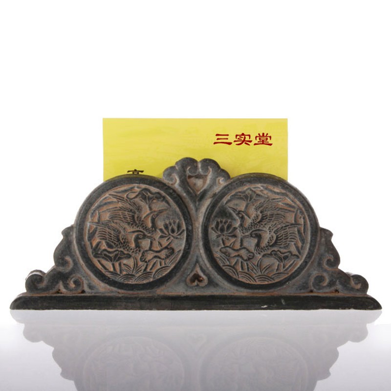 一鸣惊人名e片夹名片盒名片座中式中国风家居桌面饰品外事商务礼