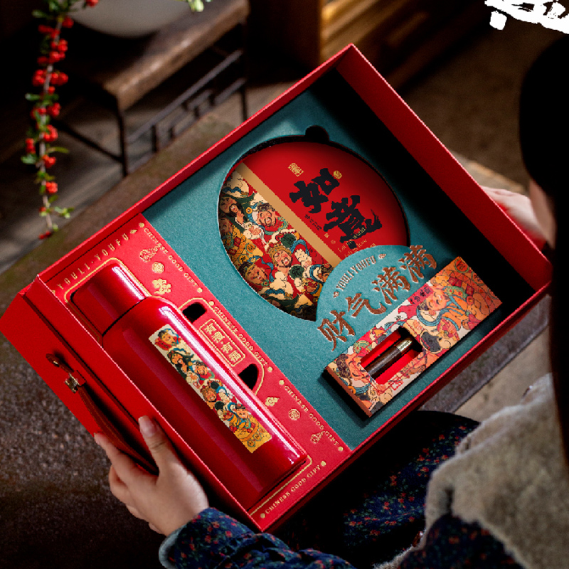 通宇春节焖茶壶茶叶散茶双铁罐茶饼配G保温壶老白茶单饼空礼盒包