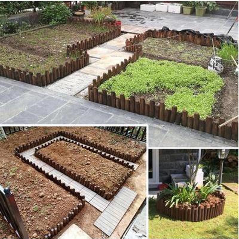 防腐木实木篱笆花园栅栏t木质插地围栏户外庭院木桩菜地花坛护栏