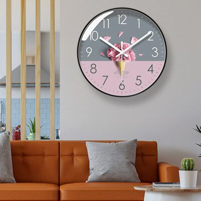 2拉时尚挂钟客厅易普挂表6家用静音扫秒26时钟简约北欧钟表石英钟