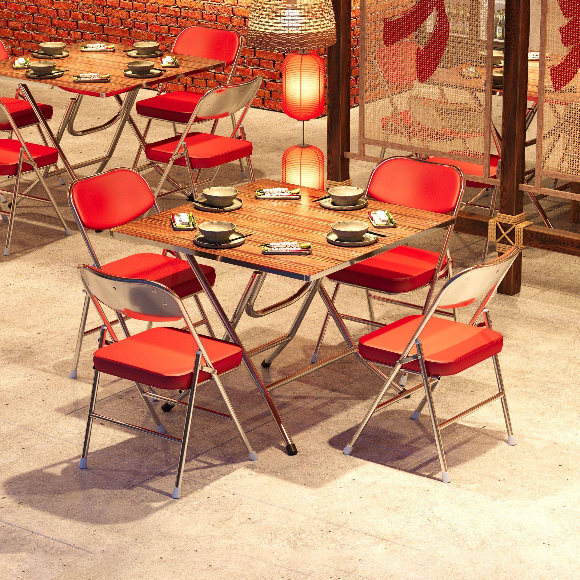 加厚折叠椅子夜宵大排档便携凳子火锅店烤肉店商用餐桌椅子拍照椅