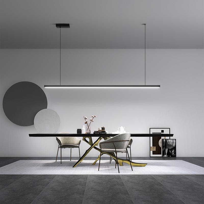 吊灯餐厅长条吊灯意式简约设计极简吧一字餐厅办公室现代长条