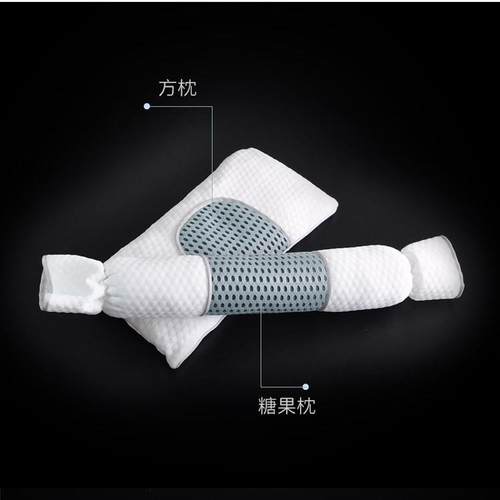 颈椎枕头颈椎专用充气拉伸糖果枕圆柱枕芯成人荞麦壳纯棉