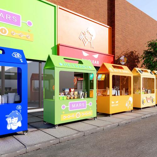 户外商业街促销车美食节小吃车夜市活动奶茶饮品展示车小型摆摊车