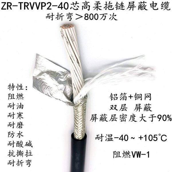 RVVT36 伺服 拖链P线 平屏蔽电缆高柔耐寒方30控制24 机器人40芯