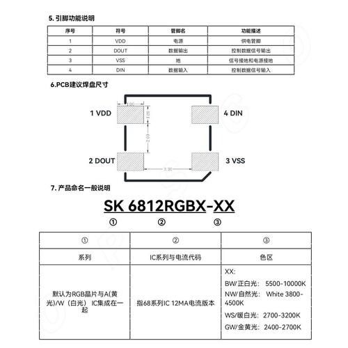LED灯珠 5050RGBW幻彩5V内置IC灯珠 可编程灯珠 幻彩灯带 氛围灯