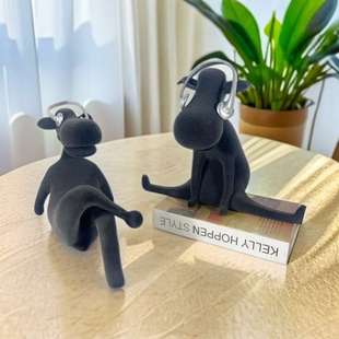 现代简约音乐植绒小毛驴摆件北欧样板房间办公间软装饰品玄关摆设