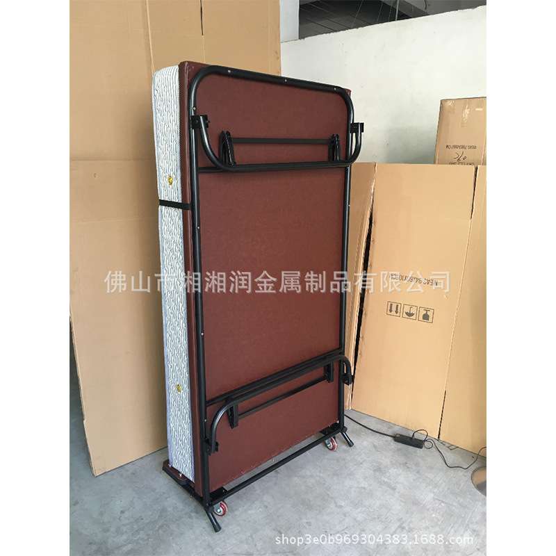 宿舍酒店用简易弹簧折叠床便捷直立弹簧床U型脚客房用折叠床