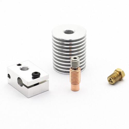VORON0.1挤出E3DV6热端 孔位匹配龙替代配件 双金属喉管 三孔喷嘴