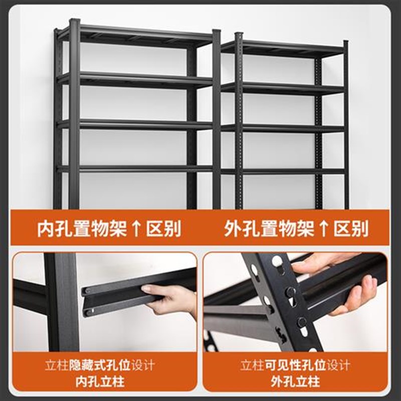 家用货架置物架多层n落地仓库阳台储物架杂物间商用超市钢制收纳