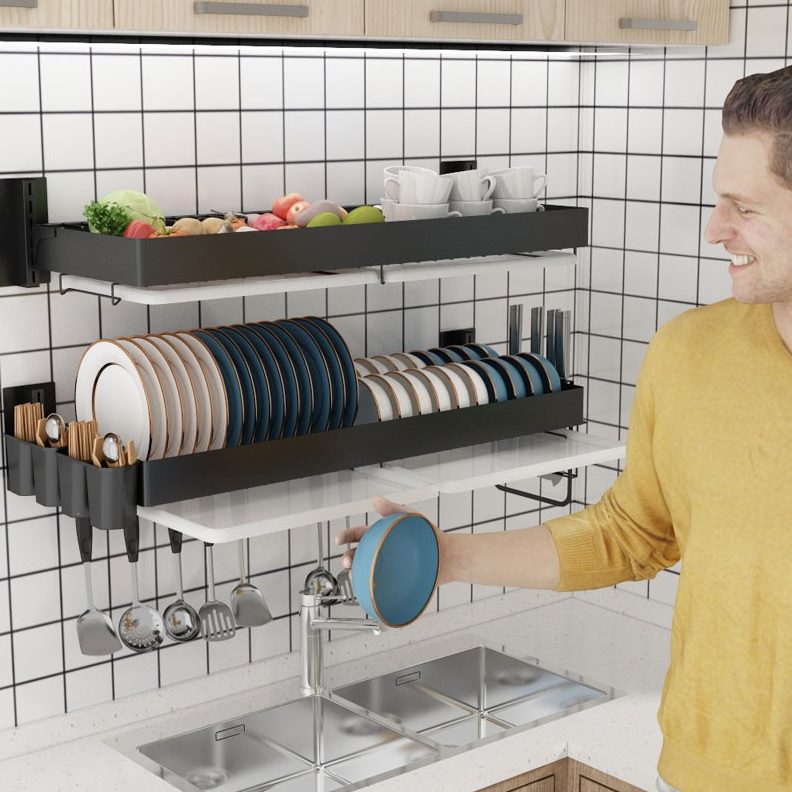 收纳多功能墙上壁挂子支架微波炉烤箱免打孔厨房置物架