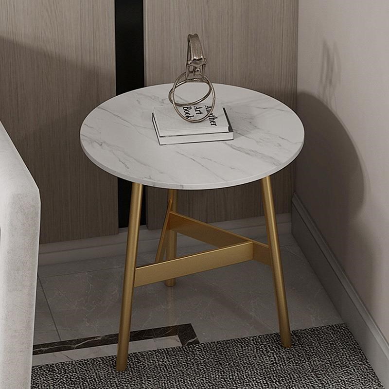 圆形简约岩板f沙发阳台茶几迷你角几边柜边几轻奢小圆桌家具客厅