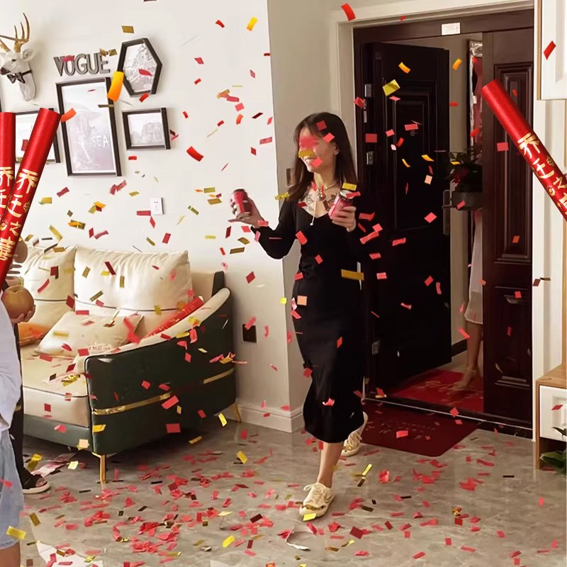 礼炮乔迁之喜装饰礼花筒新居布置搬家布置仪式P用品入宅氛围感道