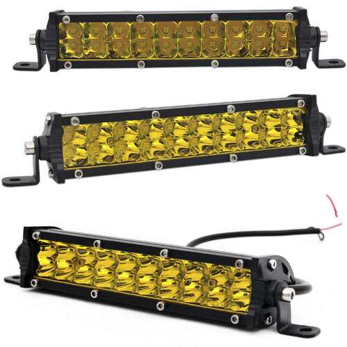 汽车LED长条灯黄光中网双排强光灯货车12V24V远光灯车顶射灯雾灯