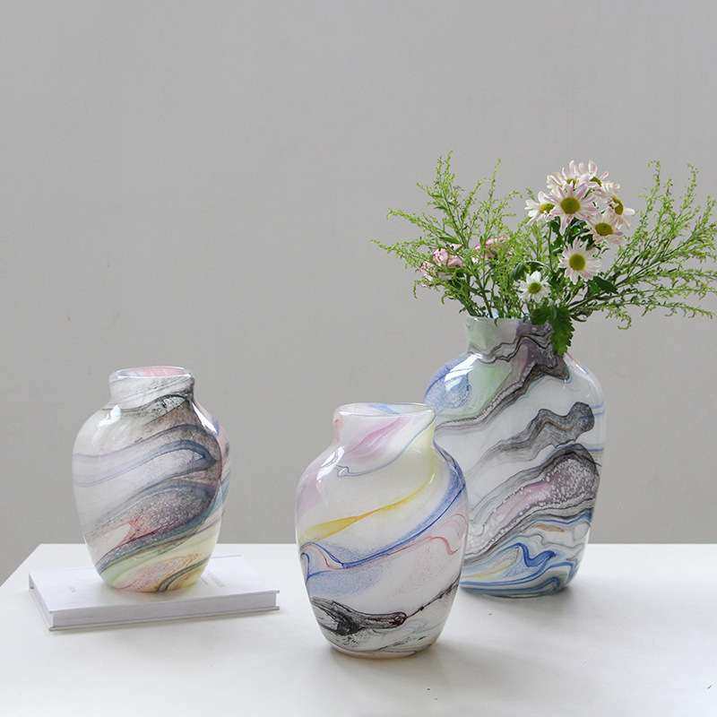 新中式琉璃粉色云雾纹理轻奢中古花瓶客厅插花仿真花软装桌面摆件,鲜花速递/花卉仿真/绿植园艺,割草机/草坪机,淘宝优惠券,粉丝福利购,淘宝优惠卷