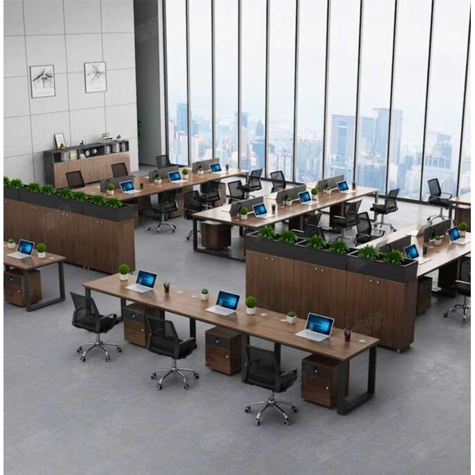 4人位现代办公室桌子2/6人员工桌商用办公桌电脑桌简约现代简约