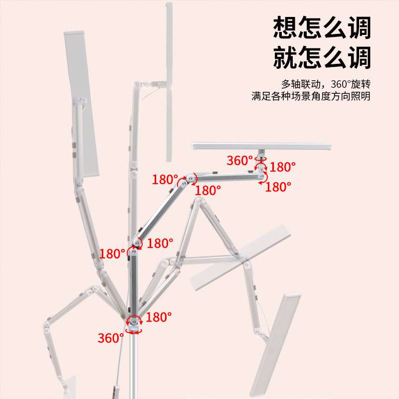 新款鲨鱼灯桌面款照明美甲美睫纹绣台灯多功能可折叠半月补光灯