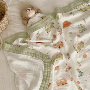 竹纤维盖毯儿童毯子沙发午睡毯夏季宝宝纱布婴儿空调夏凉被午睡毯