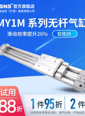TWSNS台氣山耐斯机械式无杆气缸MY1M缸径20行程100/200/300/500