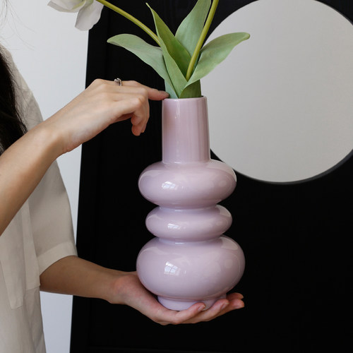 ladylike 法式复古陶瓷花瓶高级感异形水培器皿 鲜花插花客厅摆件