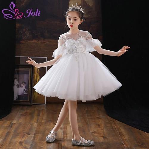 姣霓婚纱儿童钢琴演出服公主裙女童礼服花童蓬蓬纱婚礼主持人晚礼