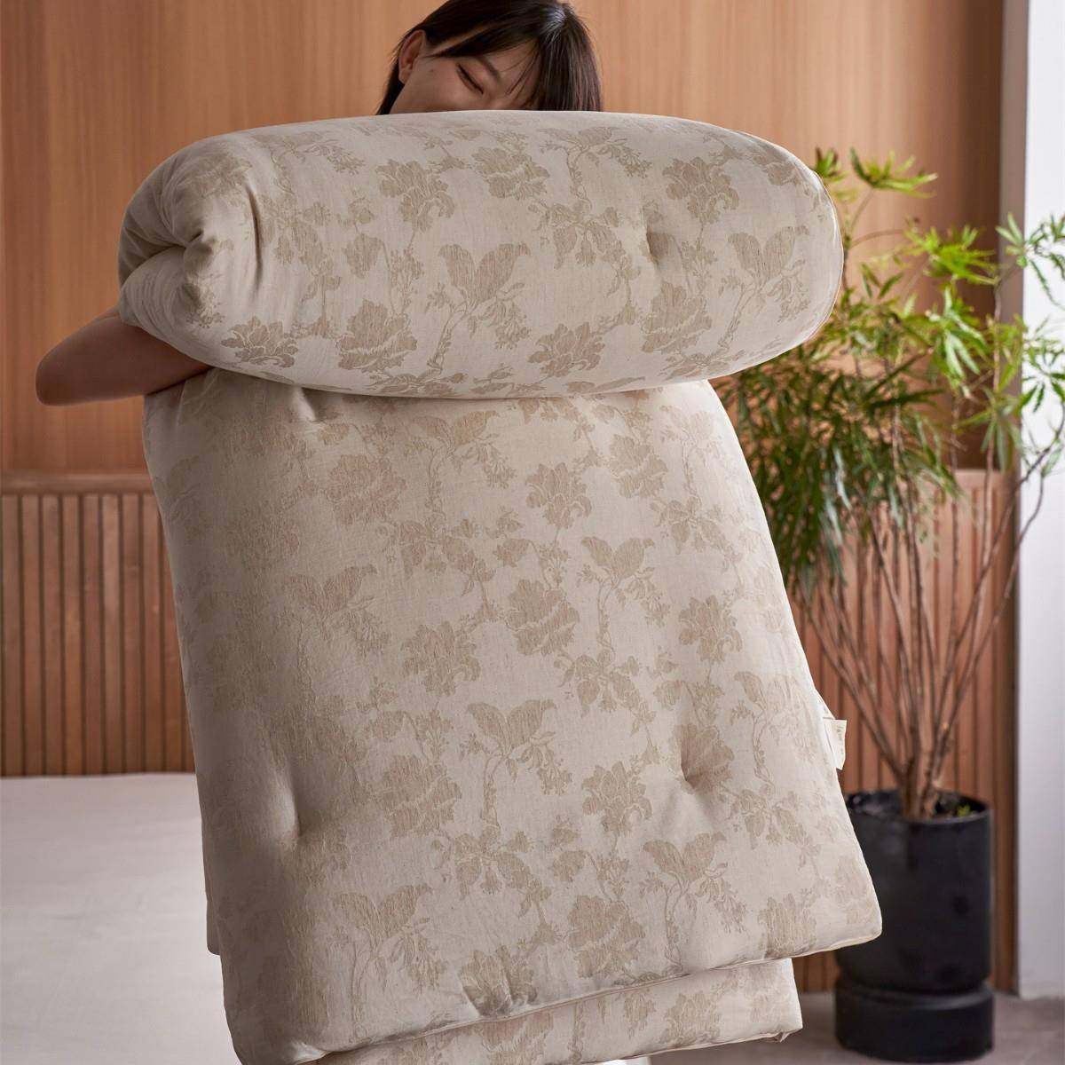 双A类素棉麻提花大豆被 亲肤透气春秋被保暖冬被被芯子