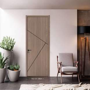厂家直销 简约时尚优质PVC免漆实木复合门科技木室内门房间门