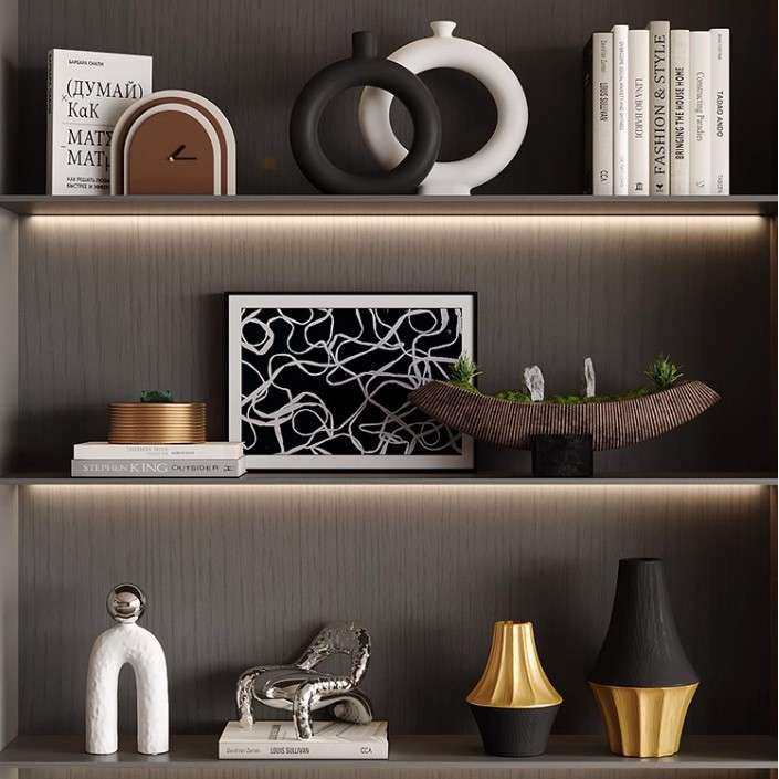 艺贝子意式轻奢样板间酒柜电视柜书房背景摆件开放格办公室装饰品,电子元器件市场,其它元器件,淘宝优惠券,粉丝福利购,淘宝优惠卷