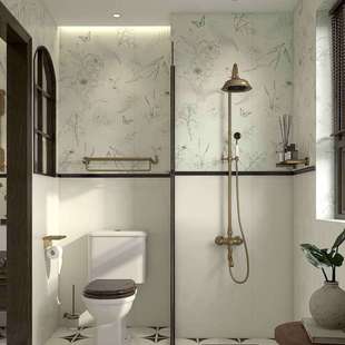 迎拓古韵系列法式浪漫复古花砖中古风卫生间瓷砖奶油白小燕子花砖