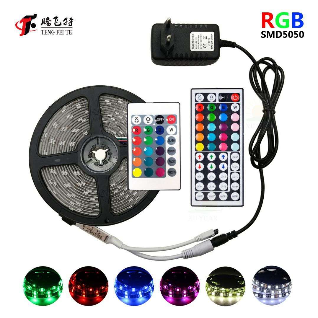 led灯带5050RGB滴胶防水12V30灯智能24键44键控制器软灯条套装