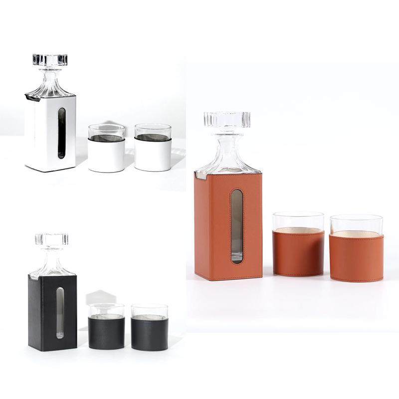 现代轻奢客厅餐桌醒酒皮革酒具冰桶酒店吧台酒具样板间软装饰