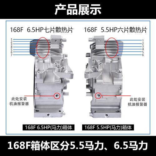 汽油发电机动力微耕机配件2-8kw机体壳168/170F188/190F/192F箱体