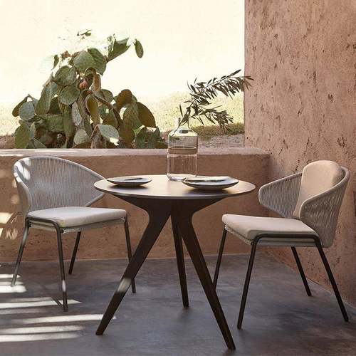 露天防水户外桌椅组合庭院别墅柚木长桌民宿室外花园藤编岩板桌椅