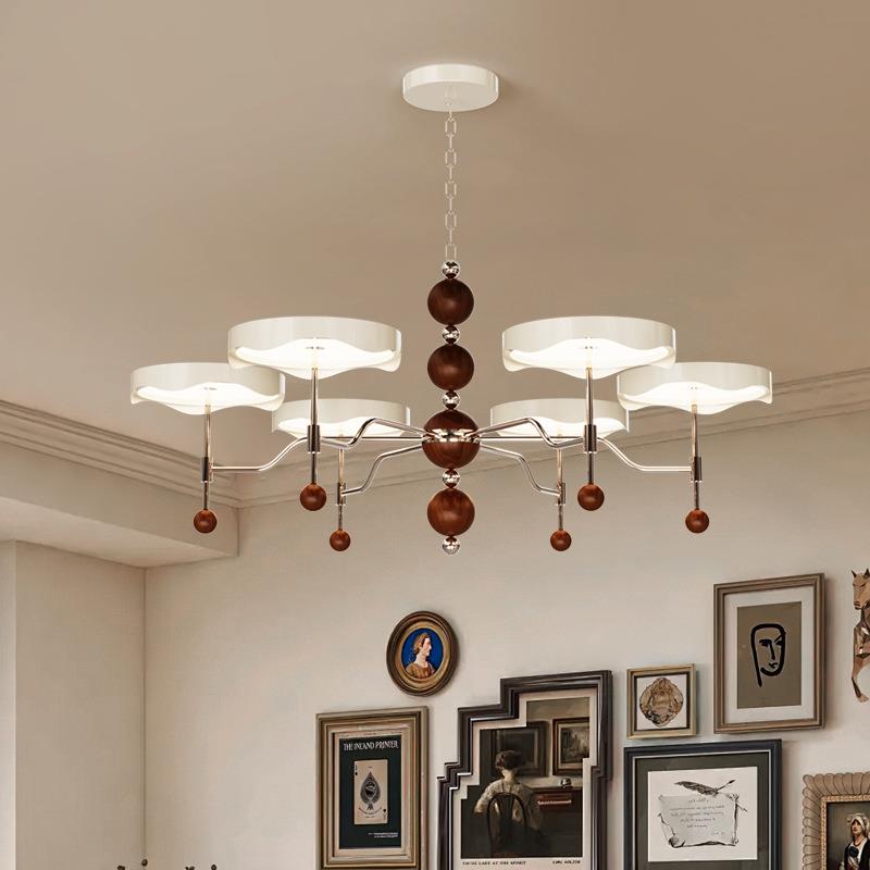 客厅吊灯家用大气复古创意简约中古奶油书房间餐厅卧室灯具轻奢风