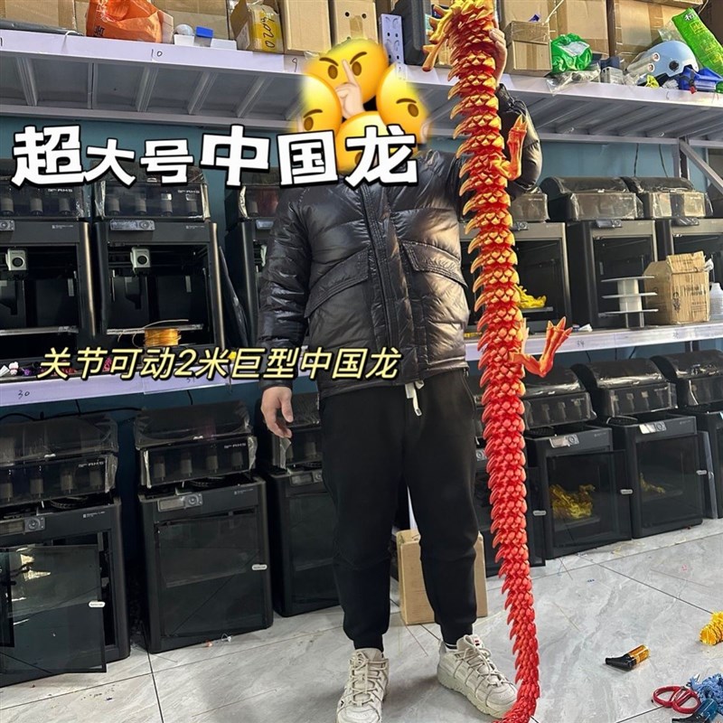 3d打印中国龙超大号二米可动送龙须五爪龙巨大号金龙假山造景摆件