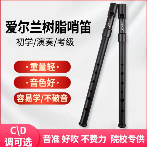 爱尔兰哨笛初学者入门树脂金属笛子6孔C调D调高低音直笛竖笛乐器