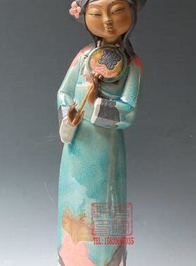 公仔 工艺品美女落雁石陶瓷古典湾鱼 沉