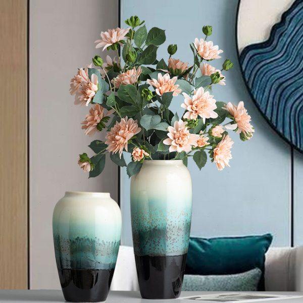 新中式陶瓷花瓶落地电视柜插花会议室别墅装饰品客厅玄关摆件摆设,家居饰品,花瓶,淘宝优惠券,粉丝福利购,淘宝优惠卷