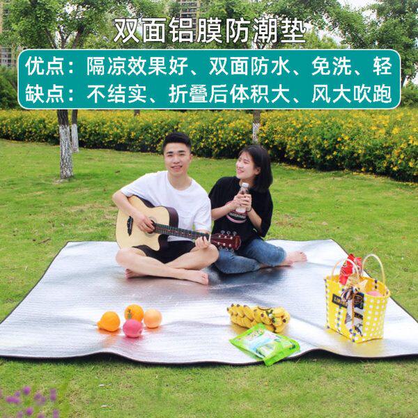 地垫免洗露营睡垫野餐垫加大 铝箔野营铝  防潮垫草膜沙滩垫双面