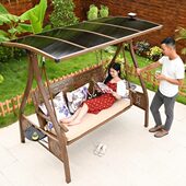 荡千花园户外秋千铸吊椅家用三人摇摇椅庭院秋千秋阳台双人铝室外
