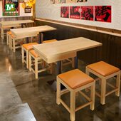 组合快餐店桌椅店麻辣烫螺蛳粉烧烤餐饮桌子店实木凳子抽屉店商用